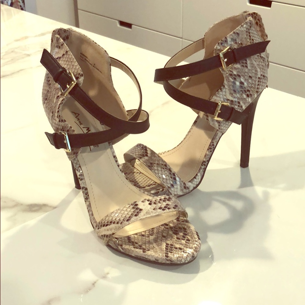 Snake Skin strappy high heel sandals